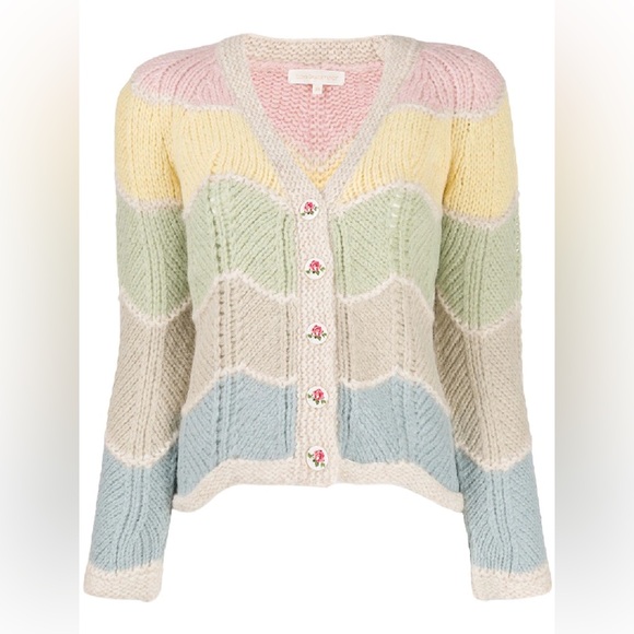 NWT $500 LoveShackFancy Deena Cardigan Size Small - Picture 1 of 6